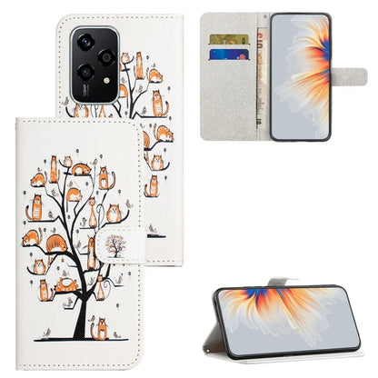 For Honor 200 Lite Case Cross Texture Leather Flip Pattern Phone Cover