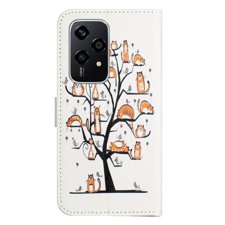 For Honor 200 Lite Case Cross Texture Leather Flip Pattern Phone Cover