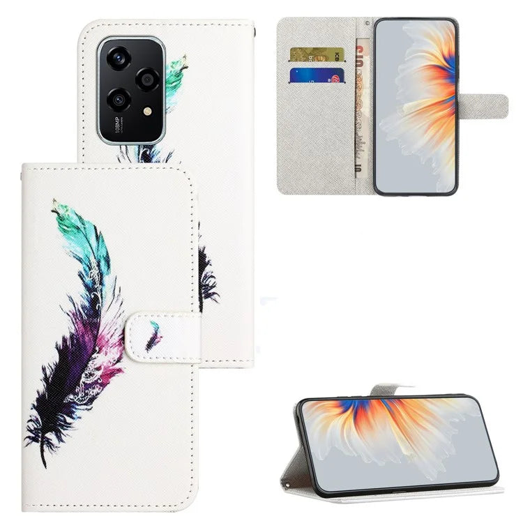 For Honor 200 Lite Case Cross Texture Leather Flip Pattern Phone Cover