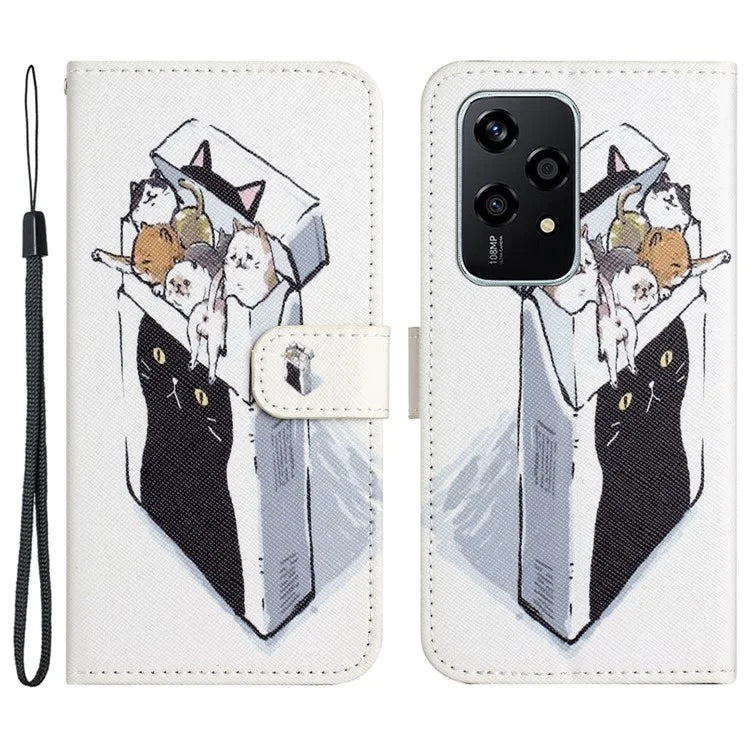 For Honor 200 Lite Case Cross Texture Leather Flip Pattern Phone Cover