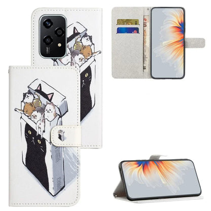 For Honor 200 Lite Case Cross Texture Leather Flip Pattern Phone Cover