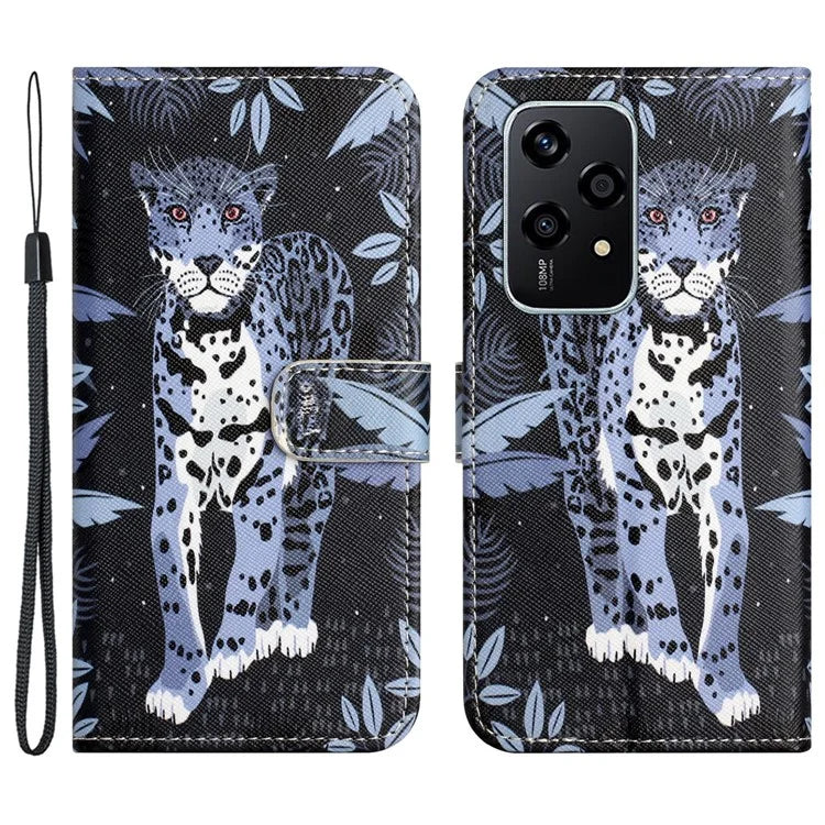 For Honor 200 Lite Case Cross Texture Leather Flip Pattern Phone Cover