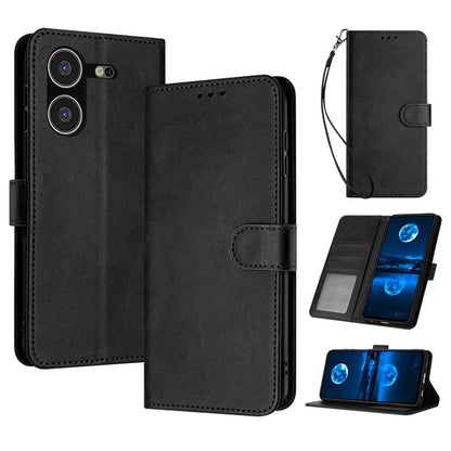 Stand Case for TECNO Pova 5 4G Anti-Scratch PU Leather Phone Cover with Strap