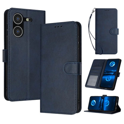 Stand Case for TECNO Pova 5 4G Anti-Scratch PU Leather Phone Cover with Strap