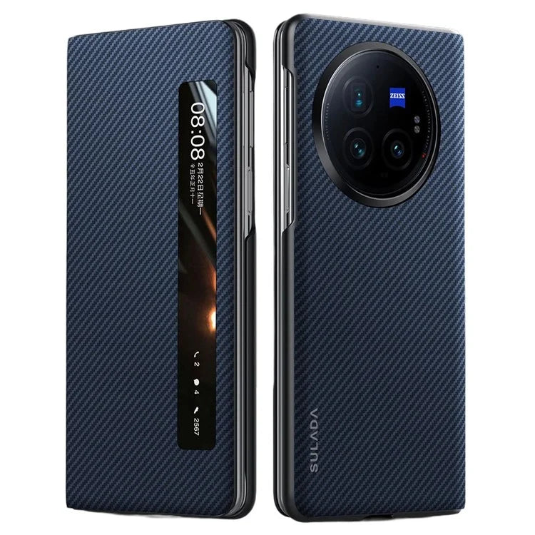 SULADA For vivo X Fold3 Pro Case View Window Leather+PC Back Cover with Wake / Sleep Function