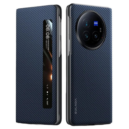 SULADA For vivo X Fold3 Pro Case View Window Leather+PC Back Cover with Wake / Sleep Function