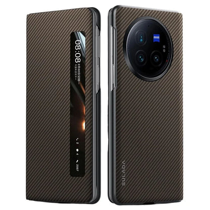 SULADA For vivo X Fold3 Pro Case View Window Leather+PC Back Cover with Wake / Sleep Function