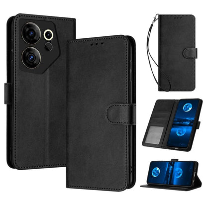 Case for TECNO Camon 20 Premier 5G Folding Stand PU Leather Phone Cover with Strap