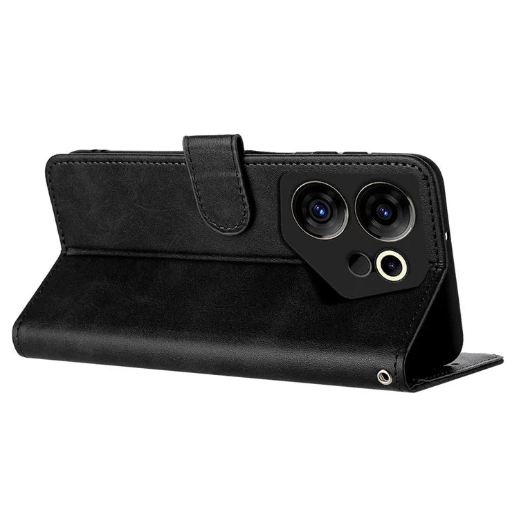Case for TECNO Camon 20 Premier 5G Folding Stand PU Leather Phone Cover with Strap
