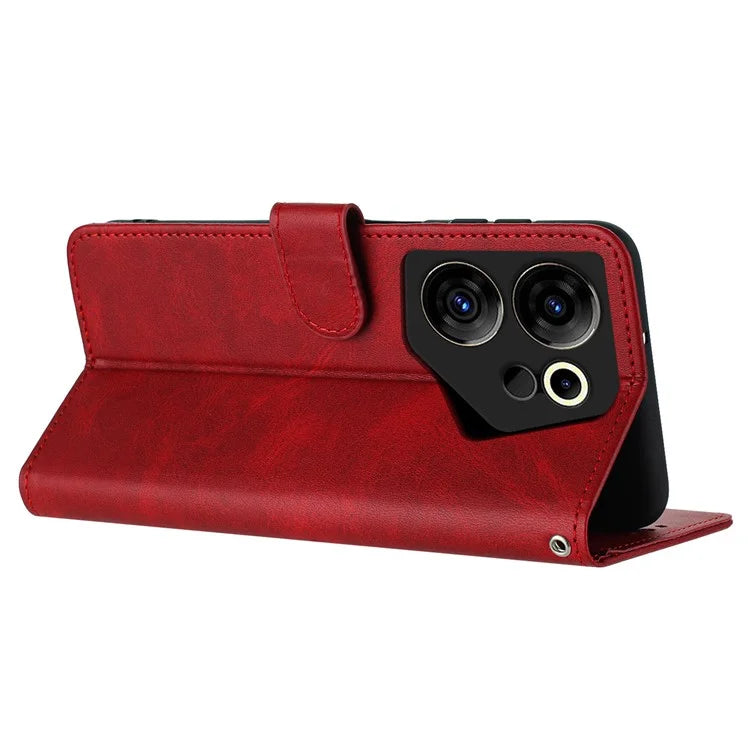 Case for TECNO Camon 20 Premier 5G Folding Stand PU Leather Phone Cover with Strap
