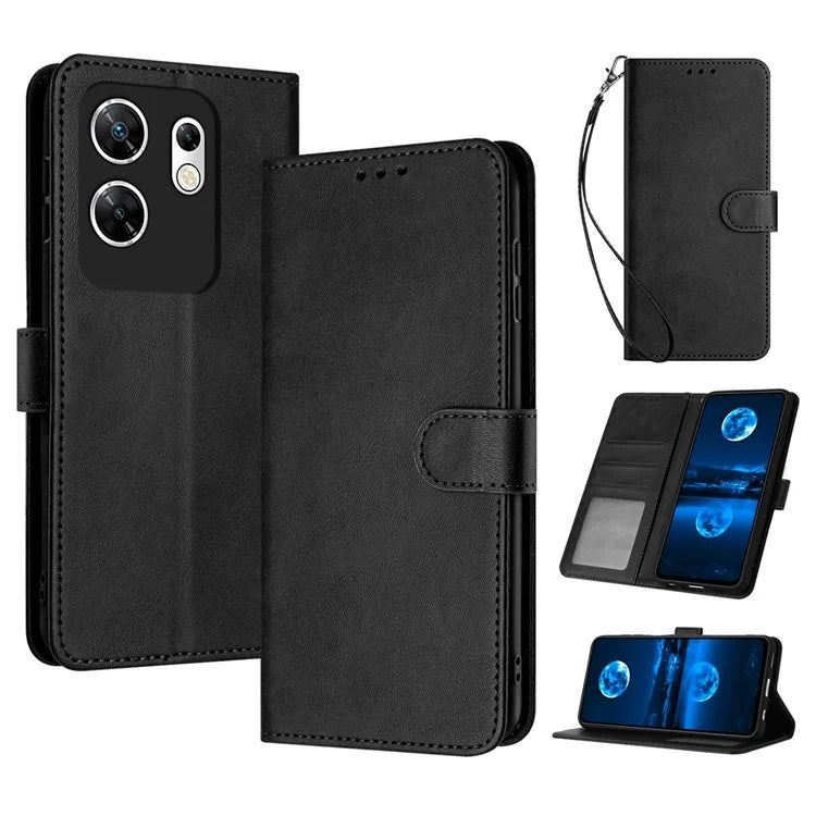 Case for Infinix Zero 30 4G Magnetic Clasp PU Leather Phone Cover with Strap
