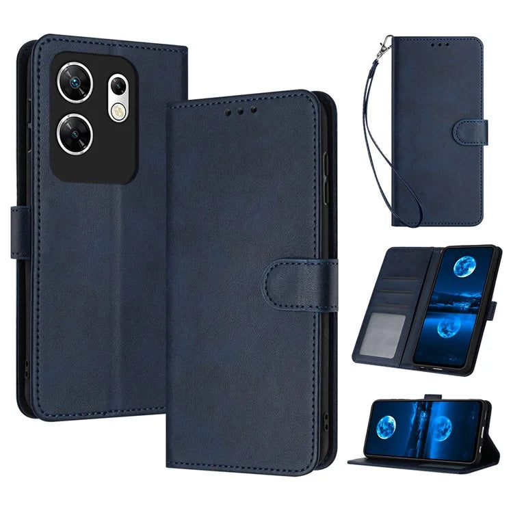 Case for Infinix Zero 30 4G Magnetic Clasp PU Leather Phone Cover with Strap
