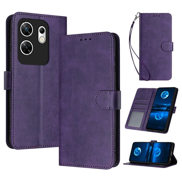 Case for Infinix Zero 30 4G Magnetic Clasp PU Leather Phone Cover with Strap