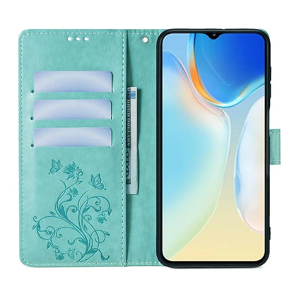 For itel A70 Phone Case Butterfly Flower Imprint PU Leather Wallet Cover