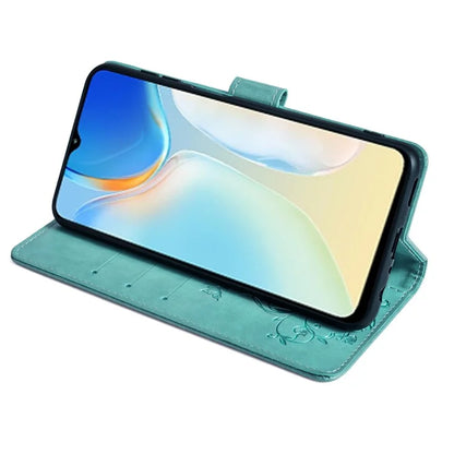 For itel A70 Phone Case Butterfly Flower Imprint PU Leather Wallet Cover