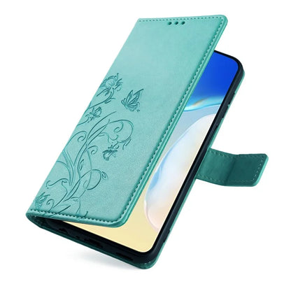 For itel A70 Phone Case Butterfly Flower Imprint PU Leather Wallet Cover