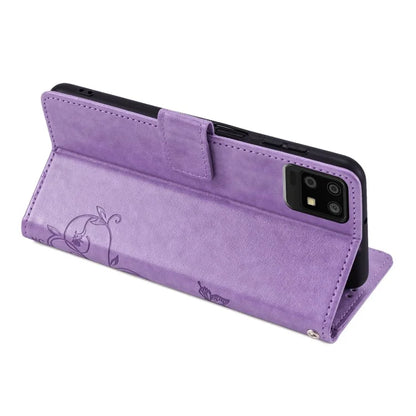 For Sharp Aquos Air / Aquos zero6 Case Butterfly Flower Leather Flipr Phone Cover with Wrist Strap