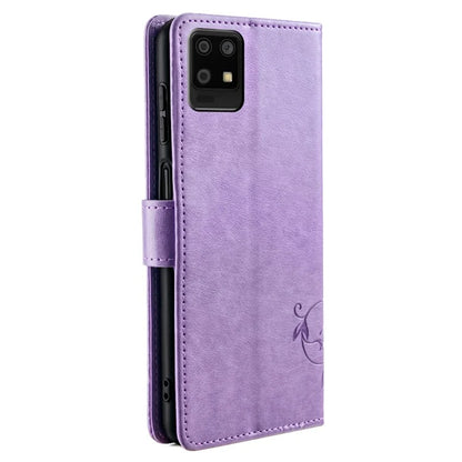 For Sharp Aquos Air / Aquos zero6 Case Butterfly Flower Leather Flipr Phone Cover with Wrist Strap