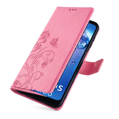 For Sharp Aquos Air / Aquos zero6 Case Butterfly Flower Leather Flipr Phone Cover with Wrist Strap