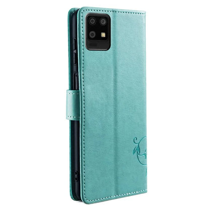 For Sharp Aquos Air / Aquos zero6 Case Butterfly Flower Leather Flipr Phone Cover with Wrist Strap