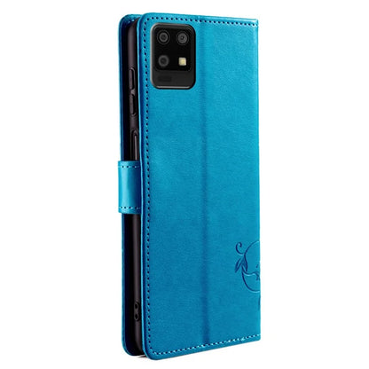 For Sharp Aquos Air / Aquos zero6 Case Butterfly Flower Leather Flipr Phone Cover with Wrist Strap