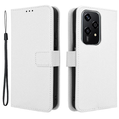 For Honor 200 Lite Case Wallet Diamond Texture PU Leather TPU Protective Shell Phone Cover