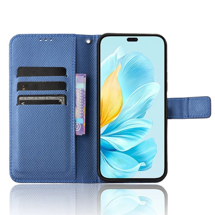 For Honor 200 Lite Case Wallet Diamond Texture PU Leather TPU Protective Shell Phone Cover