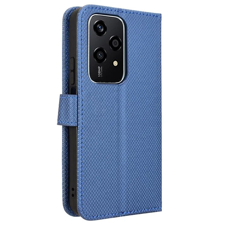 For Honor 200 Lite Case Wallet Diamond Texture PU Leather TPU Protective Shell Phone Cover