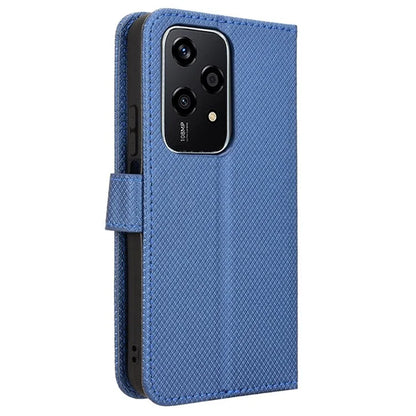 For Honor 200 Lite Case Wallet Diamond Texture PU Leather TPU Protective Shell Phone Cover