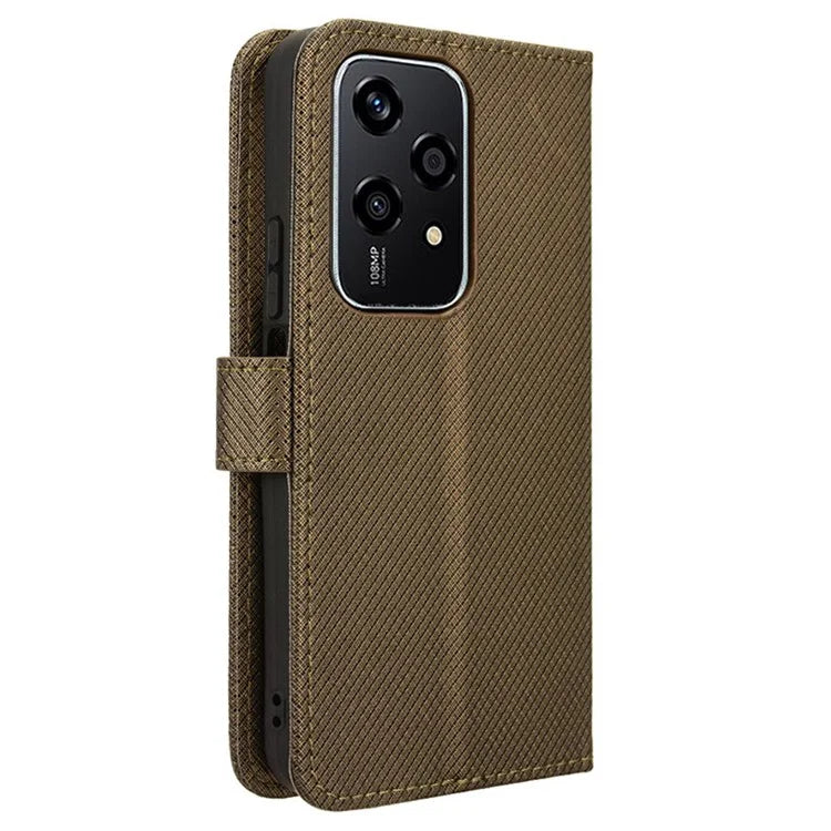 For Honor 200 Lite Case Wallet Diamond Texture PU Leather TPU Protective Shell Phone Cover