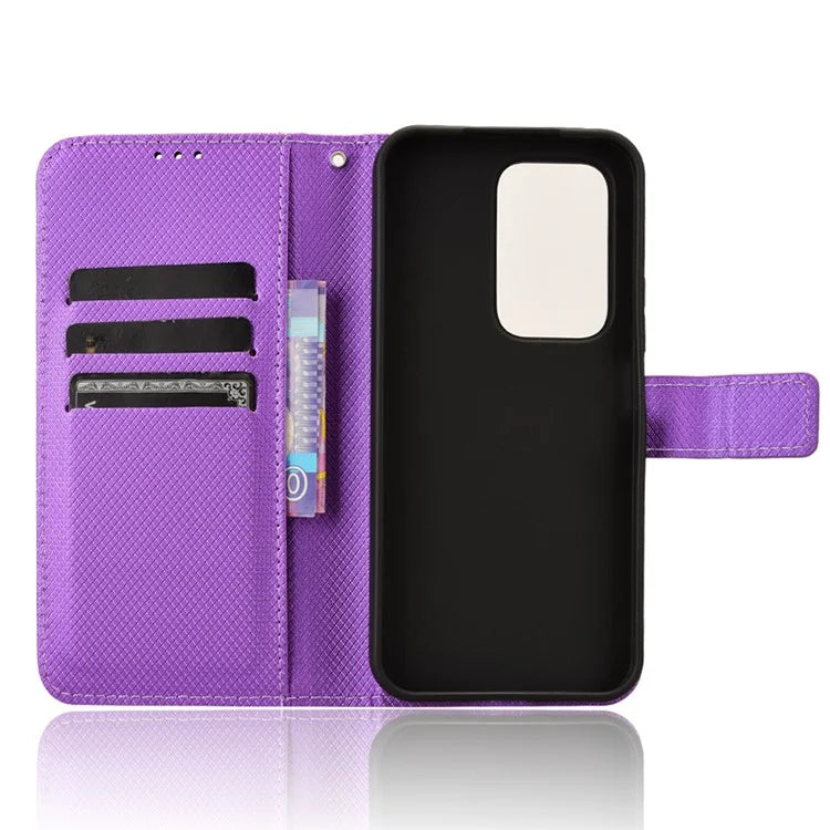 For Honor 200 Lite Case Wallet Diamond Texture PU Leather TPU Protective Shell Phone Cover