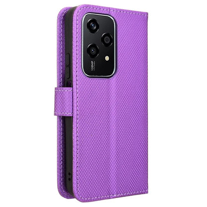For Honor 200 Lite Case Wallet Diamond Texture PU Leather TPU Protective Shell Phone Cover