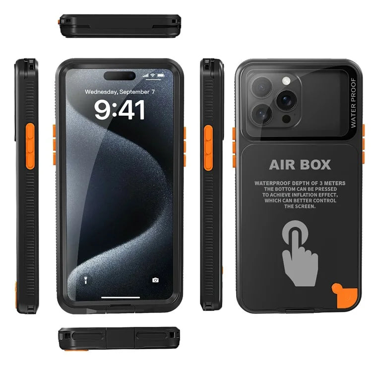 SHELLBOX Air Box Series For iPhone 15 Pro Max Waterproof Cover PC+TPU+PET Protective Phone Case
