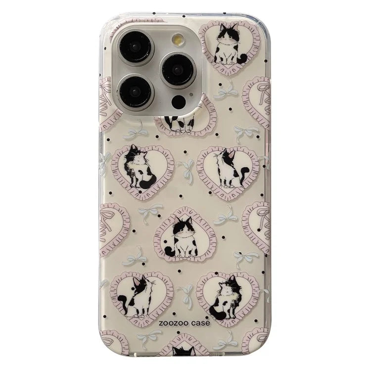 For iPhone 13 Pro Case Cartoon Cat IMD TPU Mobile Phone Cover