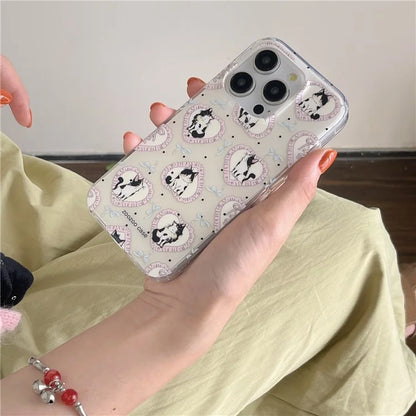 For iPhone 15 Pro TPU Case Cartoon Cat IMD Shockproof Phone Cover