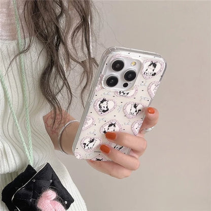 For iPhone 15 Pro TPU Case Cartoon Cat IMD Shockproof Phone Cover