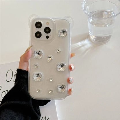 For iPhone 15 Pro Max Case 3D Personalized Pattern PC+TPU Phone Cover with Hand Strap