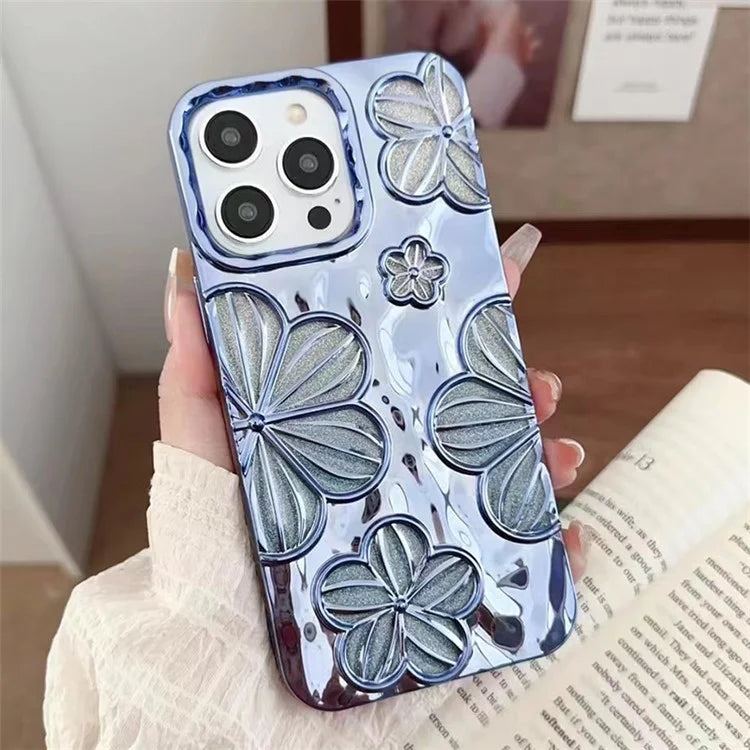 For iPhone 13 Pro TPU Case Electroplating Flower Hollow Heat Dissipation Phone Protector