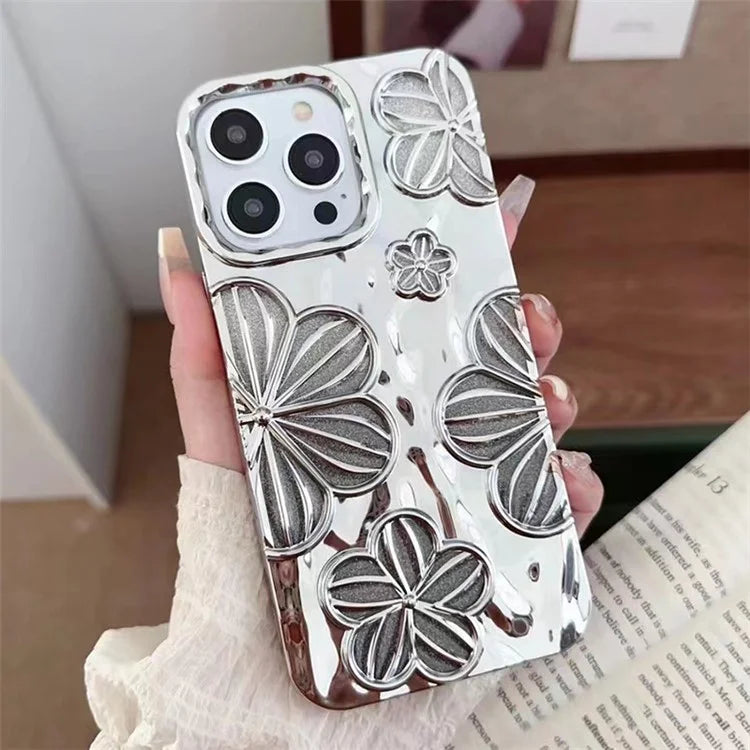 For iPhone 13 Pro TPU Case Electroplating Flower Hollow Heat Dissipation Phone Protector