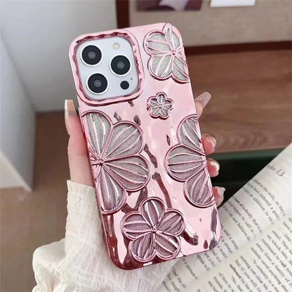 For iPhone 13 Pro TPU Case Electroplating Flower Hollow Heat Dissipation Phone Protector