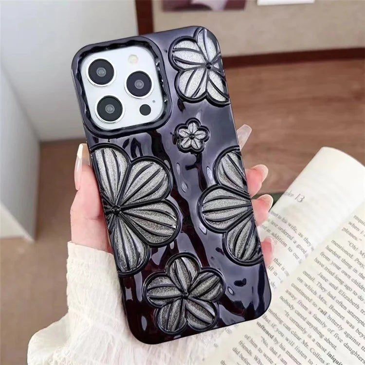For iPhone 13 Pro TPU Case Electroplating Flower Hollow Heat Dissipation Phone Protector
