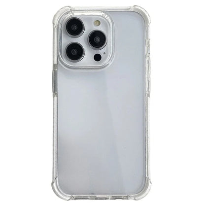 For iPhone 15 Pro Case TPU+TPE+PC Clear Phone Protector with Glitter Frame