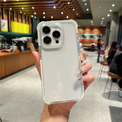 For iPhone 15 Pro Case TPU+TPE+PC Clear Phone Protector with Glitter Frame