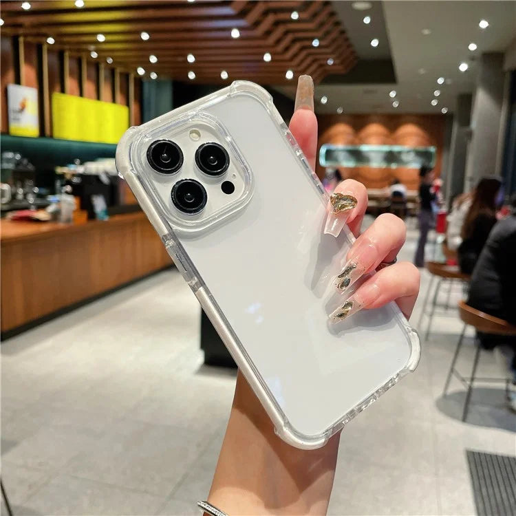 For iPhone 15 Pro Case TPU+TPE+PC Clear Phone Protector with Glitter Frame