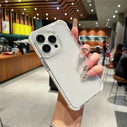 For iPhone 15 Pro Case TPU+TPE+PC Clear Phone Protector with Glitter Frame