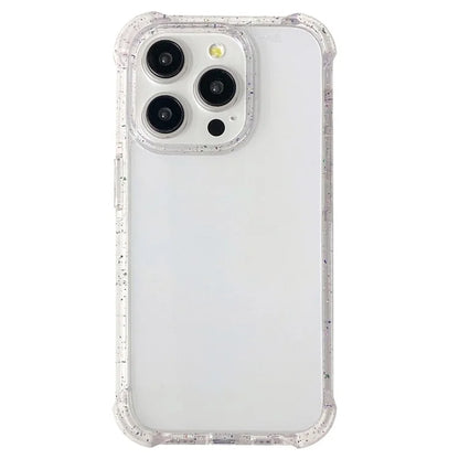 For iPhone 14 Pro Cover Colorful Spots Frame Clear TPU+TPE+Acrylic Back Phone Case