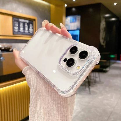 For iPhone 14 Pro Cover Colorful Spots Frame Clear TPU+TPE+Acrylic Back Phone Case