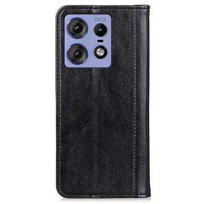 For Motorola Edge 50 Pro 5G Case Split Leather Wallet Magnetic Closure Litchi Texture Cover
