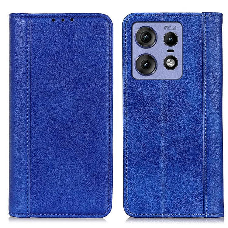 For Motorola Edge 50 Pro 5G Case Split Leather Wallet Magnetic Closure Litchi Texture Cover
