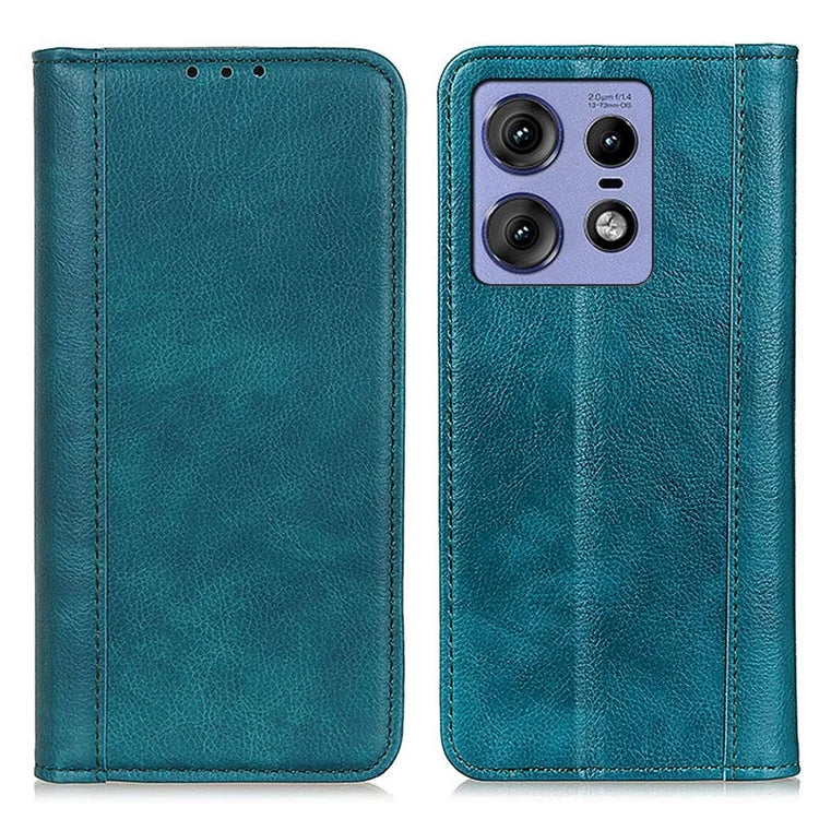 For Motorola Edge 50 Pro 5G Case Split Leather Wallet Magnetic Closure Litchi Texture Cover